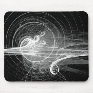 Fraktal Swirl III - Schwarz Mousepad