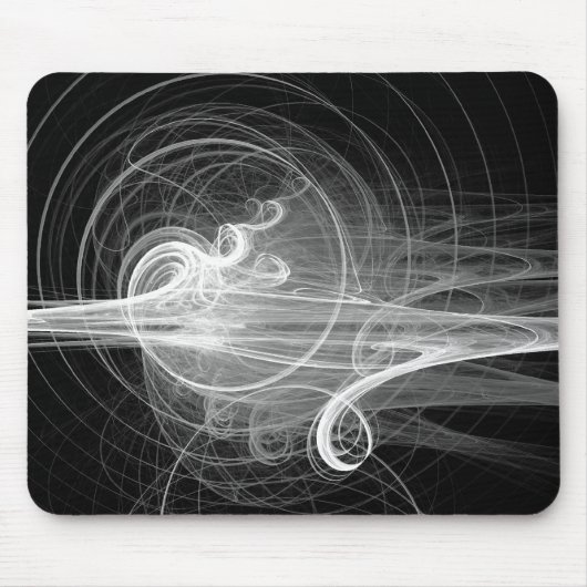 Fraktal Swirl III - Schwarz Mousepad (Vorne)