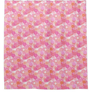 Fraktal Swirl Muster, Pink- und Korallenfarben Duschvorhang