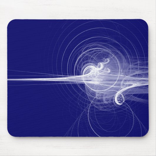Fraktal Swirl - Tiefe Marine Mousepad (Vorne)