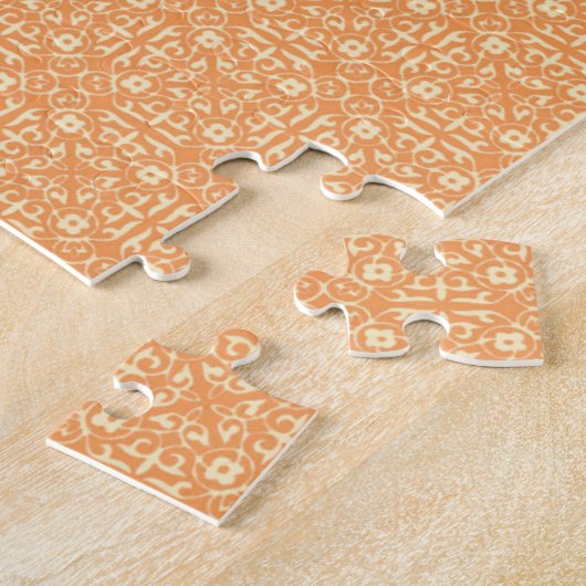Fraktal Swirl Turtle Shades Mandarin Orange Puzzle (Seite)