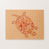 Fraktal Swirl Turtle Shades Mandarin Orange Puzzle (Horizontal)