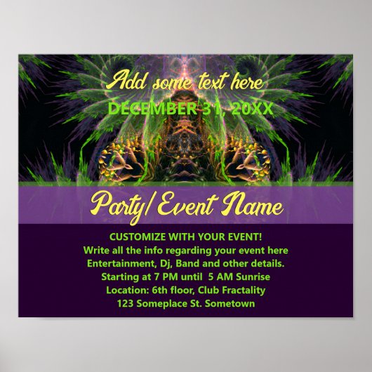 Fraktal Temple Forest Fantasy Poster (Vorne)