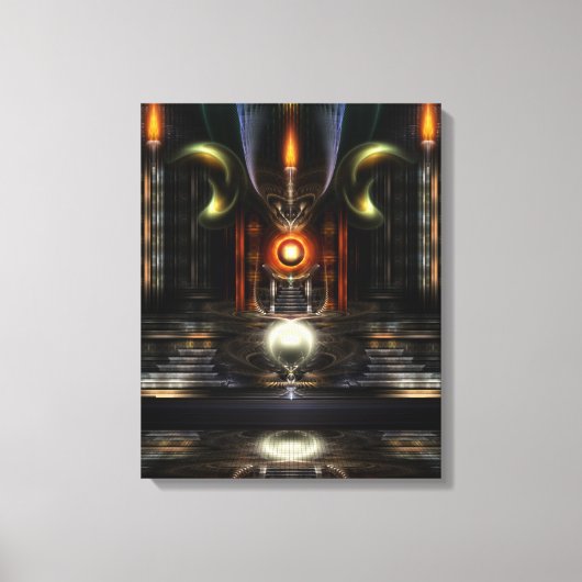 Fraktal Throne Art Wrapped Canvas Print Leinwanddruck (Vorderseite)