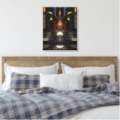Fraktal Throne Art Wrapped Canvas Print Leinwanddruck (Insitu (Schlafzimmer))