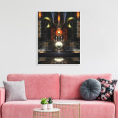 Fraktal Throne Art Wrapped Canvas Print Leinwanddruck (Insitu (Wohnzimmer))