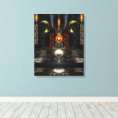 Fraktal Throne Art Wrapped Canvas Print Leinwanddruck (Insitu (Holzboden))