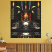 Fraktal Throne Art Wrapped Canvas Print Leinwanddruck (Insitu (Wohnzimmer))