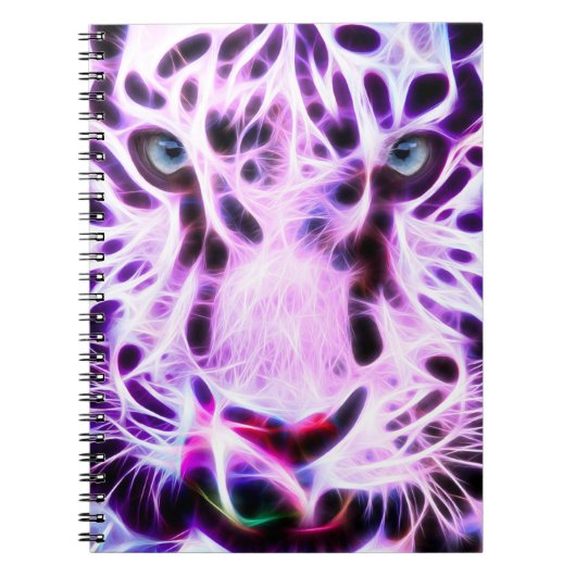 Fraktal Tiger Closeup Notizblock (Vorderseite)