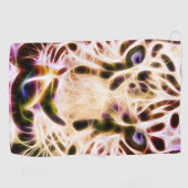 Fraktal Tiger Closeup - Orange Golfhandtuch (Horizontal)