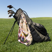 Fraktal Tiger Closeup - Orange Golfhandtuch (Gras)