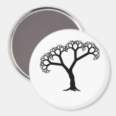 Fraktal Tree Black Magnet (Vorderseite/Rückseite)