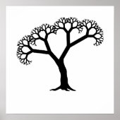 Fraktal Tree Black Poster (Vorne)