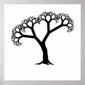Fraktal Tree Black Poster (Vorne)