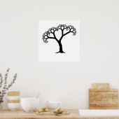 Fraktal Tree Black Poster (Küche)