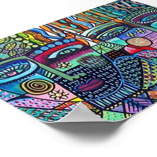 Fraktal Tree of Life Mexican Couple Poster (Ecke)