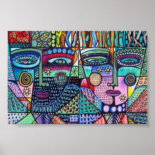 Fraktal Tree of Life Mexican Couple Poster (Vorne)