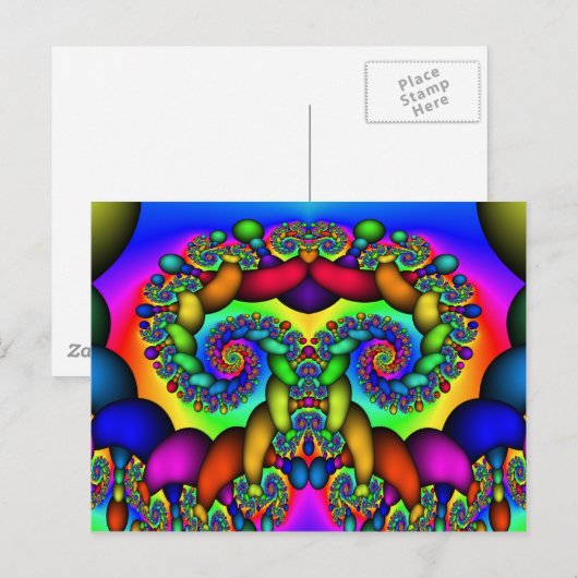 Fraktal Tree of Life Postkarte (Vorne/Hinten)