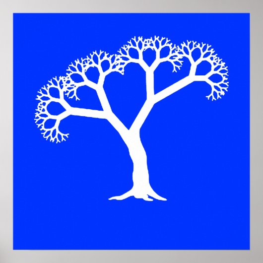 Fraktal Tree White Poster (Vorne)
