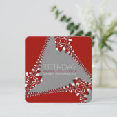 Fraktal Tri-Abstrakt Birthday Einladung (Stehend Vorderseite)