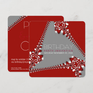 Fraktal Tri-Abstrakt Birthday Einladung
