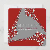 Fraktal Tri-Abstrakt Birthday Einladung (Vorderseite)