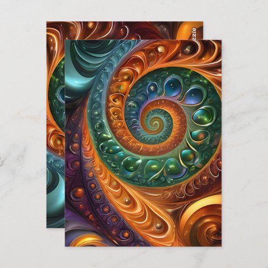 fraktal und farbenfroh, moderne und geometrisch postkarte (Vorne/Hinten)