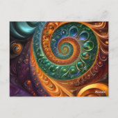 fraktal und farbenfroh, moderne und geometrisch postkarte (Rückseite)