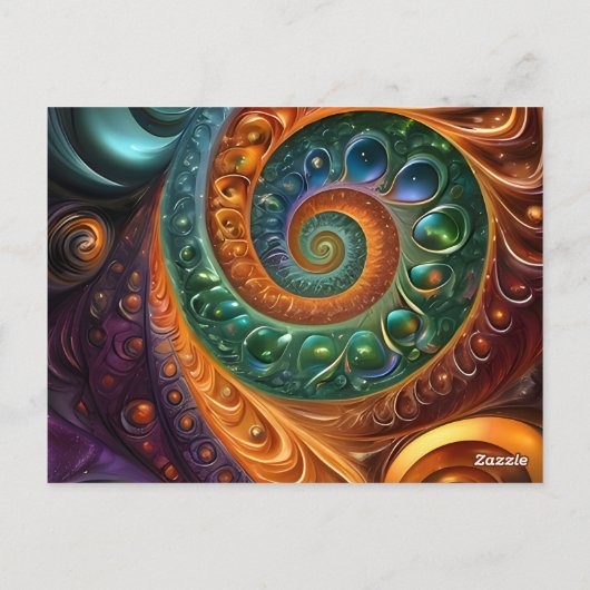 fraktal und farbenfroh, moderne und geometrisch postkarte (Rückseite)