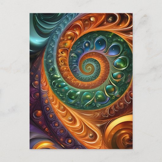 fraktal und farbenfroh, moderne und geometrisch postkarte (Vorderseite)