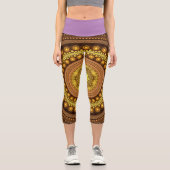 Fraktal und Lila Capri Leggings (Vorderseite)
