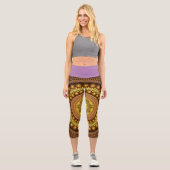 Fraktal und Lila Capri Leggings (Vorderseite)