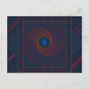 Fraktal Vortex Abstrakt Art Postkarte