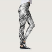 Fraktal-Waldmystisches transparentes gewundenes Leggings (Rechts)