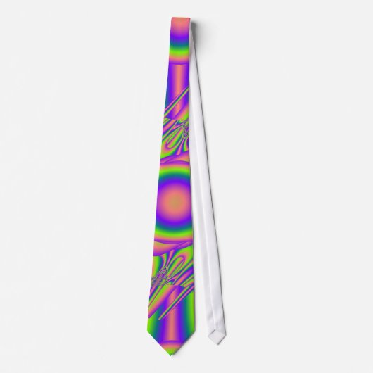 Fraktal Warp Lila Green Psychedelic Krawatte (Vorderseite)