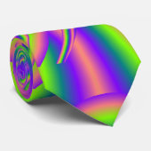 Fraktal Warp Lila Green Psychedelic Krawatte (Gerollt)