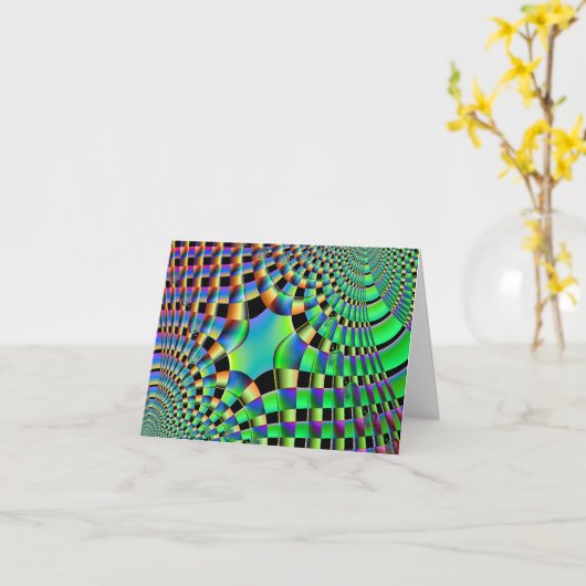 Fraktal-Webart Notecard Karte (Gelbe Blume)