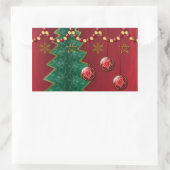 Fraktal Weihnachtskleber Rechteckiger Aufkleber (Tasche)