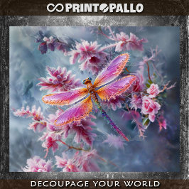 Fraktal whimsical Dragonfly & Alien Blume Welt Seidenpapier