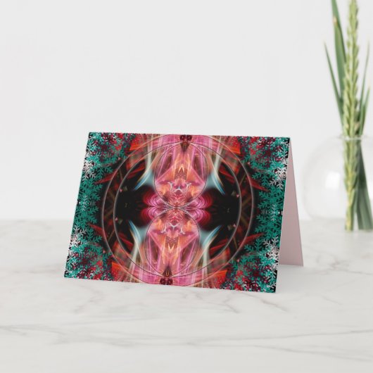 Fraktal Whispers Spirit Light Card Feiertagskarte (Vorderseite)