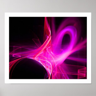 FRAKTAL WIRBEL IN FUCHSIA PINK LILA Abstrakt Poster