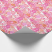 Fraktal-Wirbel, Rosa- und Korallenfarben Geschenkpapier (Ecke)