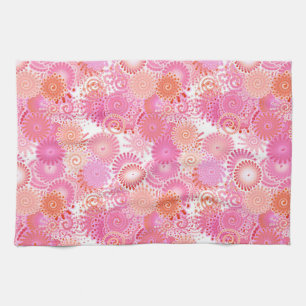Fraktal-Wirbel, Rosa- und Korallenfarben Handtuch