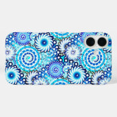 Fraktal wirbelfarben, blau Case-Mate iPhone hülle (Rückseite (Horizontal))