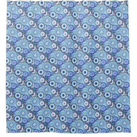 Fraktal wirbelfarben, blau duschvorhang (Vorderseite)