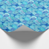 Fraktal wirbelfarben, blau geschenkpapier (Ecke)