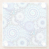 Fraktal wirbelfarben, blau glasuntersetzer (Rückseite)