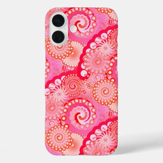 Fraktal wirbelfarbene Muster, rosa, fuchsienfarben Case-Mate iPhone Hülle (Rückseite)