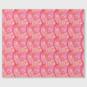 Fraktal wirbelfarbene Muster, rosa, fuchsienfarben Geschenkpapier (Flach)