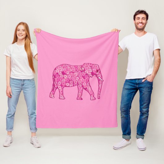 Fraktal wirbeliger Elefant, Fuchsie und Rosa Fleecedecke (Beispiel)